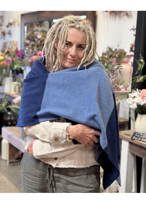 ERIBÉ | Bowden Colour Block Stole | Denim